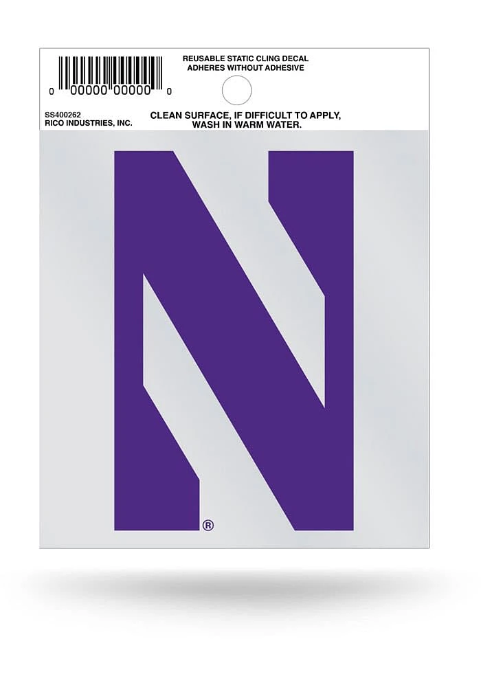 Northwestern Wildcats Small Auto Static Cling Decal - Purple