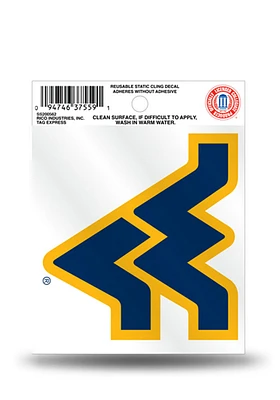 West Virginia Mountaineers Small Auto Static Cling Decal - Gold