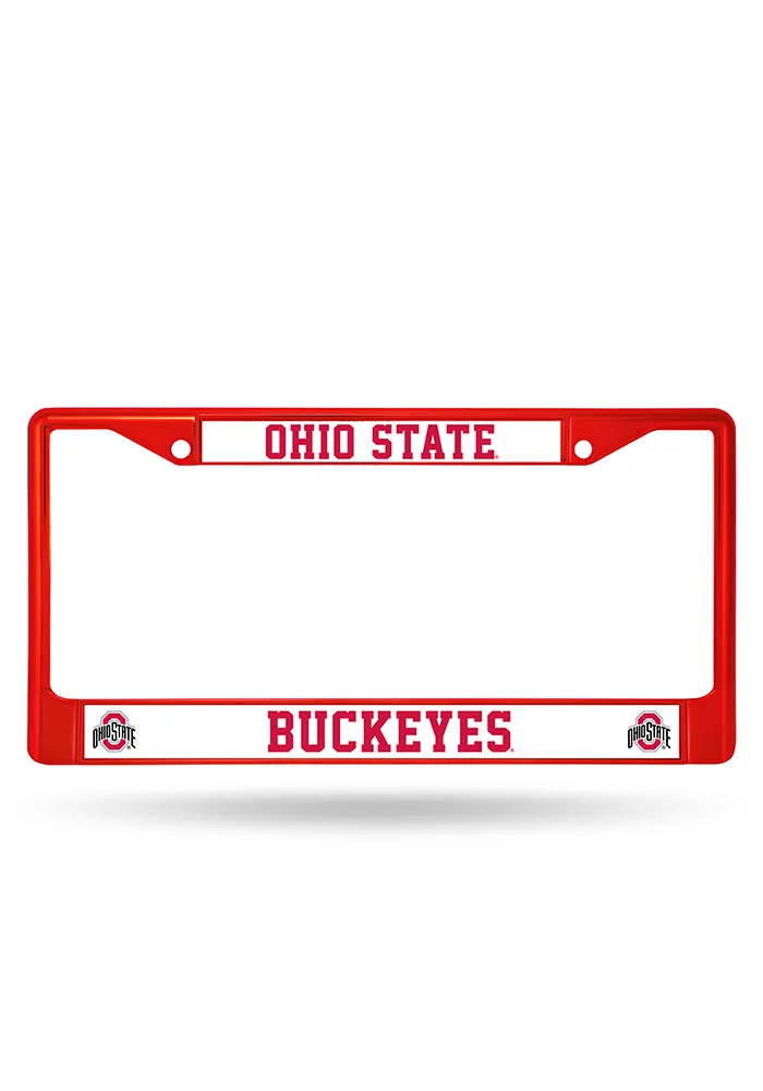 Ohio State Buckeyes Colored Chrome License Plate Frame - Red