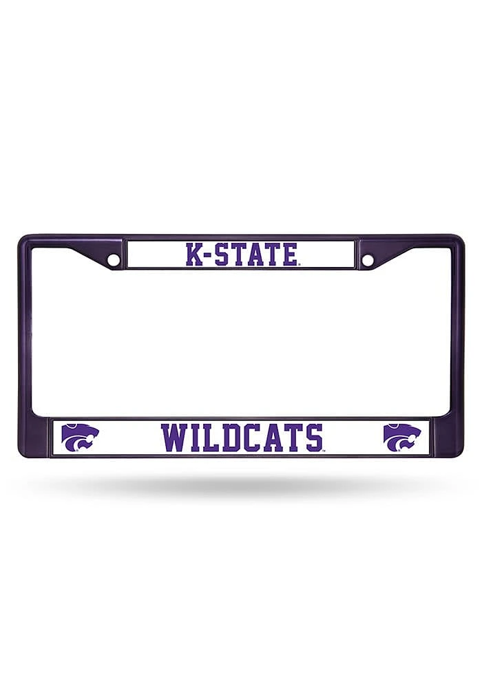 K-State Wildcats Colored Chrome License Plate Frame - Purple
