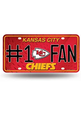 Kansas City Chiefs Red #1 Fan Team Logo Car Accessory License Plate