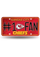 Kansas City Chiefs Red #1 Fan Team Logo Car Accessory License Plate
