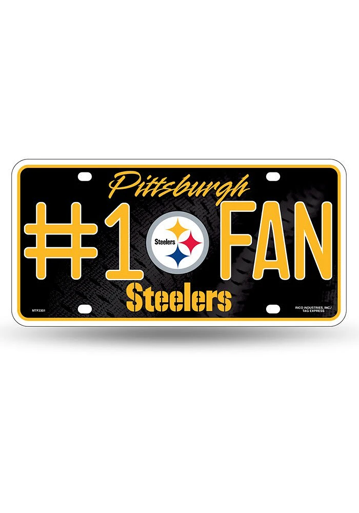 Pittsburgh Steelers #1 Fan Team Logo Car Accessory License Plate