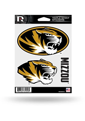 Missouri Tigers 3pk Auto Decal - Yellow