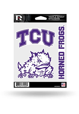 TCU Horned Frogs 3pk Auto Decal - Purple