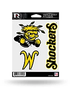 Wichita State Shockers 3pk Auto Decal - Yellow