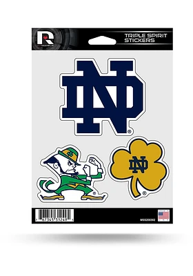 Notre Dame Fighting Irish 3pk Auto Decal - Blue