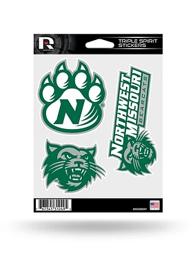 Northwest Missouri State Bearcats 3pk Auto Decal - Green