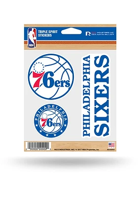 Philadelphia 76ers 3pk Auto Decal - Blue