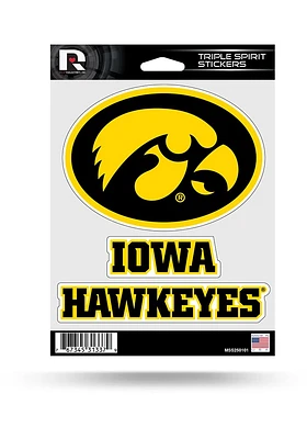 Iowa Hawkeyes 3PK Auto Decal - Yellow