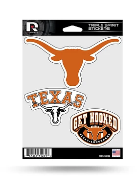 Texas Longhorns 3PK Auto Decal - Burnt Orange