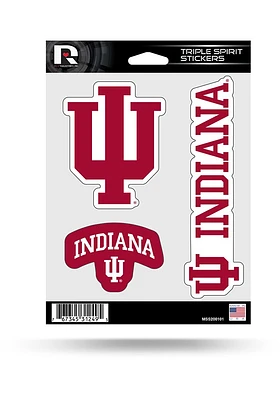 Indiana Hoosiers 3PK Auto Decal - Red