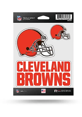 Cleveland Browns 3PK Auto Decal - Orange