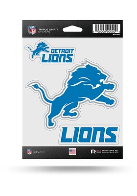 Detroit Lions 3PK Auto Decal - Blue
