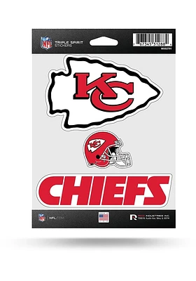 Kansas City Chiefs 3PK Auto Decal - Red