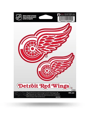 Detroit Red Wings 3PK Auto Decal - Red
