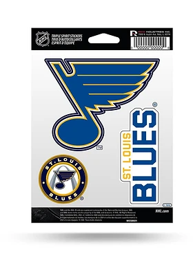 St Louis Blues 3PK Auto Decal - Blue