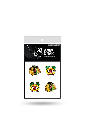 Chicago Blackhawks Glitter 4 Pack Tattoo