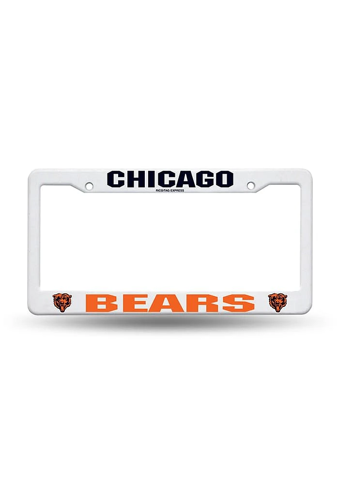 Chicago Bears White Plastic License Frame