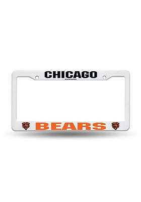 Chicago Bears White Plastic License Frame