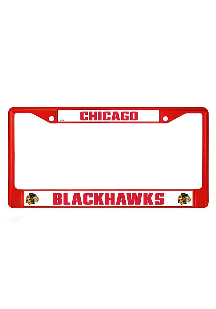 Chicago Blackhawks Red Colored Chrome License Plate Frame - Red