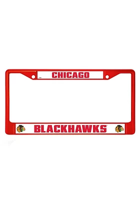 Chicago Blackhawks Red Colored Chrome License Plate Frame - Red