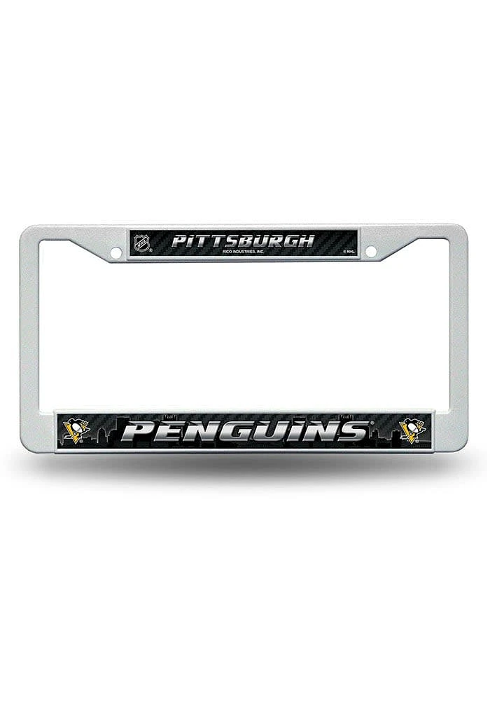 Pittsburgh Penguins Plastic License Plate Frame - White