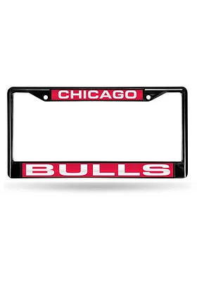 Chicago Bulls Chrome License Plate Frame - Black