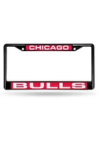 Chicago Bulls Chrome License Plate Frame - Black