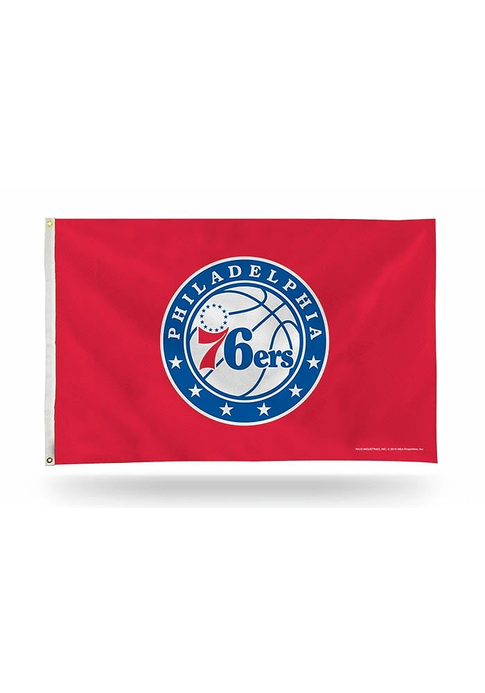 Philadelphia 76ers 3x5 ft Deluxe Silk Screen Grommet Flag - Red