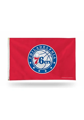 Philadelphia 76ers 3x5 ft Deluxe Silk Screen Grommet Flag - Red