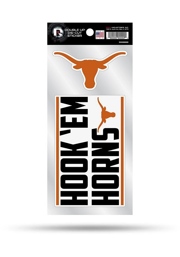 Texas Longhorns 2 Pack Die Cut Auto Decal - Burnt Orange