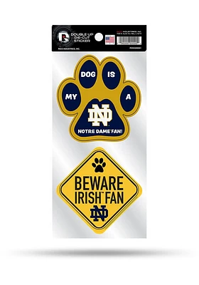 Notre Dame Fighting Irish 2-Piece Pet Themed Auto Decal - Navy Blue