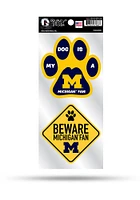Michigan Wolverines 2-Piece Pet Themed Auto Decal - Blue