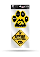 Iowa Hawkeyes 2-Piece Pet Themed Auto Decal - Yellow
