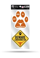 Texas Longhorns 2-Piece Pet Themed Auto Decal - Burnt Orange