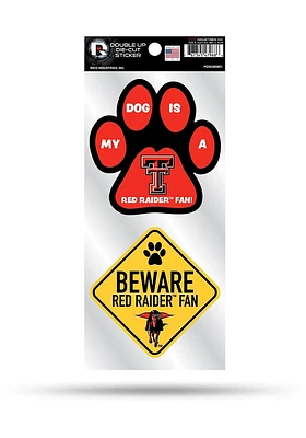 Texas Tech Red Raiders 2-Piece Pet Themed Auto Decal - Black