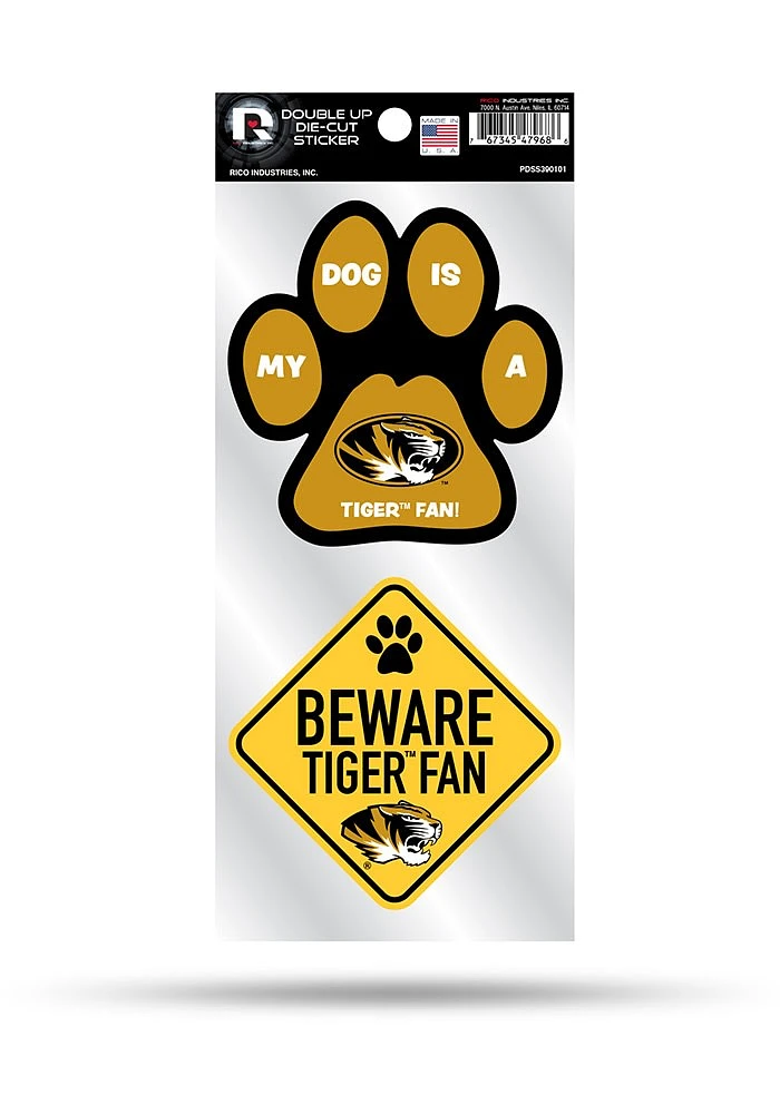 Missouri Tigers 2-Piece Pet Themed Auto Decal - Black
