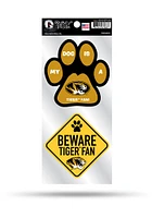 Missouri Tigers 2-Piece Pet Themed Auto Decal - Black