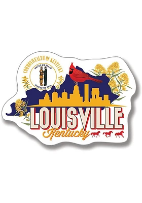 Louisville Skyline and State Flowers Magnet