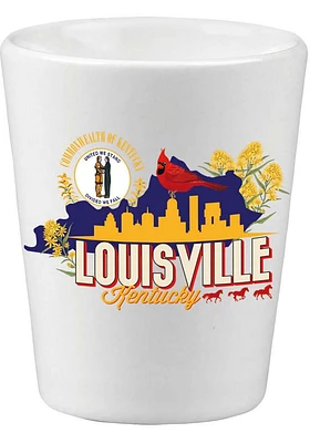 Louisville Skyline and State Flowers Shot Glass