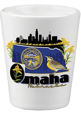 Omaha Skyline and State Flowers Shot Glass
