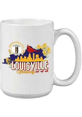 Louisville Skyline and State Flowers 15oz Ceramic Mug - White