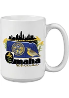 Omaha Skyline and State Flowers 15oz Ceramic Mug - White