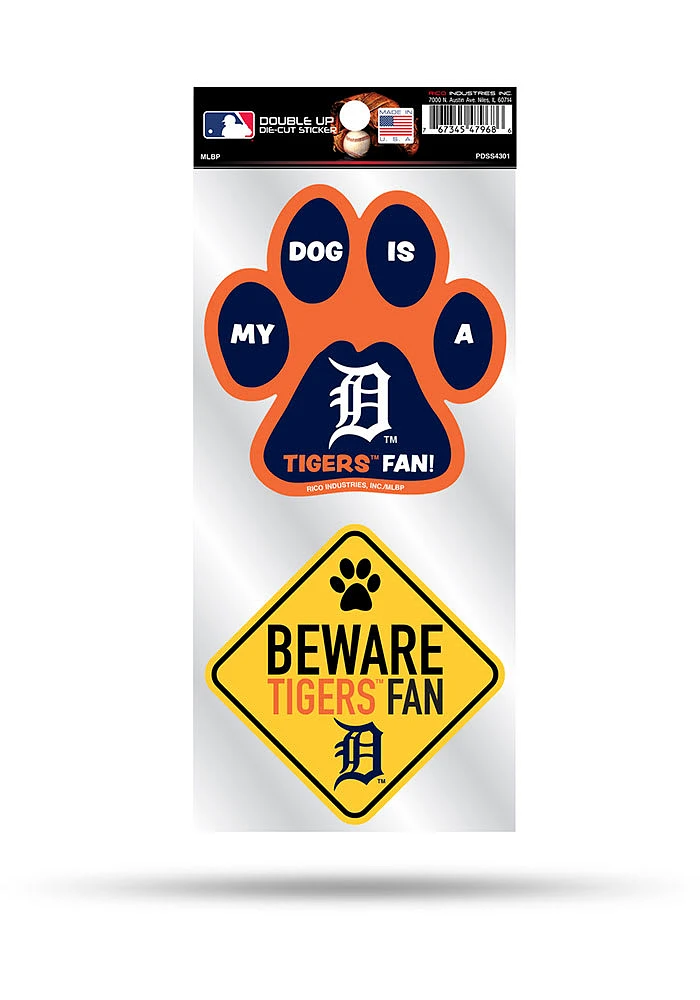 Detroit Tigers 2-Piece Pet Themed Auto Decal - Navy Blue