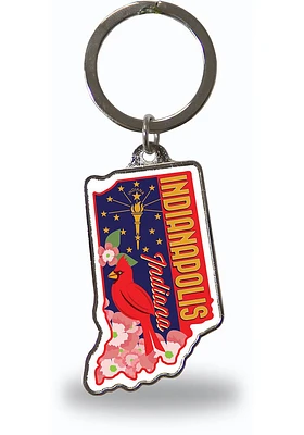 Indianapolis State Shape Keychain
