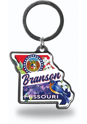 Branson State Shape Keychain - White