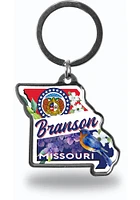 Branson State Shape Keychain - White