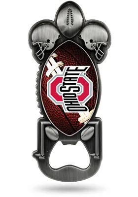 Silver Ohio State Buckeyes Party Starter Football Bottle Opener