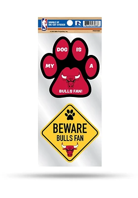 Chicago Bulls 2-Piece Pet Themed Auto Decal - Red